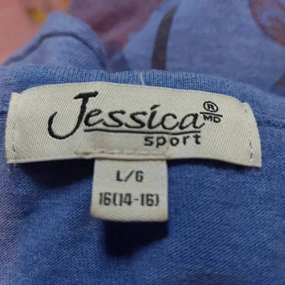 Jessica  Sport | 3/4 Sleeves Blue Graphic Tee - Picture 9 of 12
